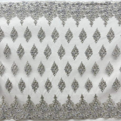 Beaded 3D Floral Lace Fabric 52" Wide