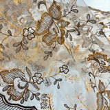Lace USA 100 Percent Polyester Net Mesh Fabric - Embroidered Lace, 51" Width (1 Yard)