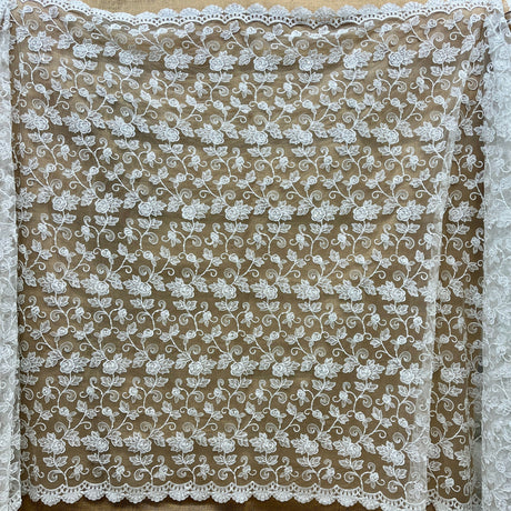 Beaded Corded Floral Bridal Lace