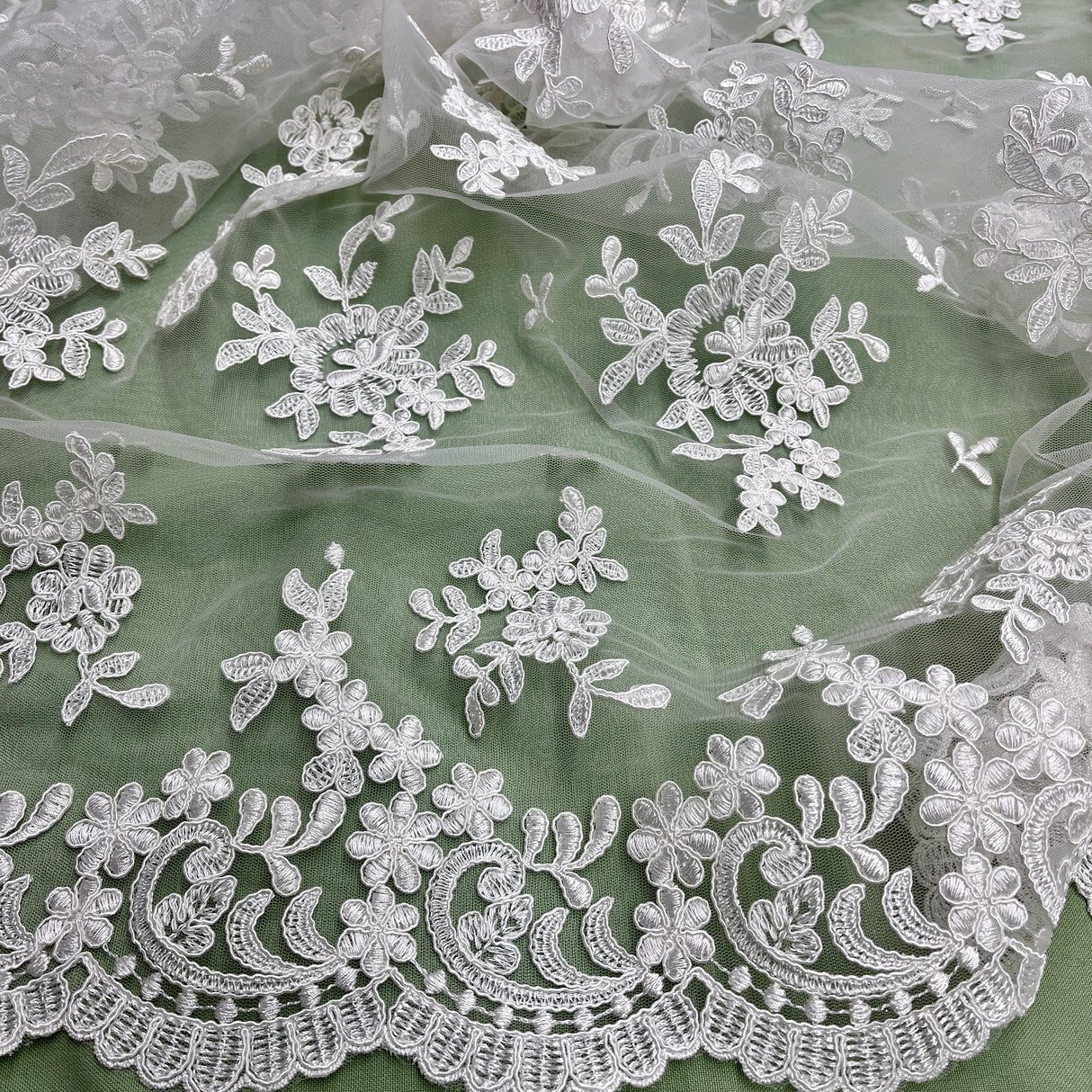 Embroidered Lace Net Mesh Bridal Fabric