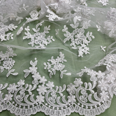Embroidered Lace Net Mesh Bridal Fabric