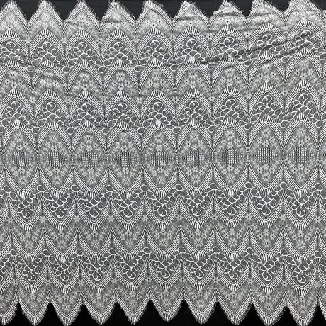 3 Yards Chantilly Embroidered Lace Fabric with Eyelash Scallop