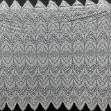 Embroidered Chantilly Lace Fabric with Eyelash Scallop