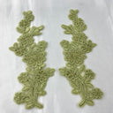 Beaded Corded Floral Lace Applique 100% Polyester Net Mesh