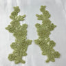 Beaded Corded Floral Lace Applique 100% Polyester Net Mesh