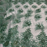 Beaded Lace Fabric on Polyester Net Mesh 50"