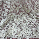 Beaded 3D Floral Lace Mesh