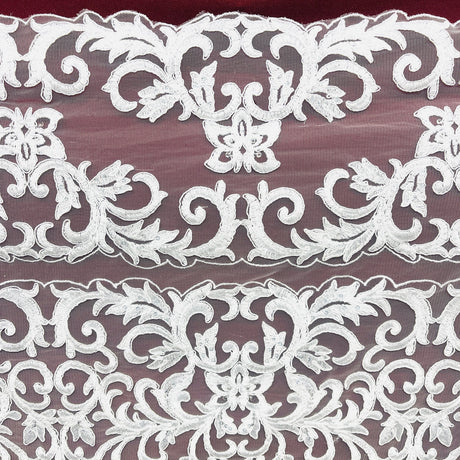 Beaded Corded Lace Fabric 51" Wide