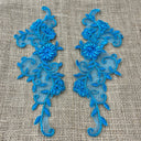 Beaded Floral Lace Applique 100% Polyester