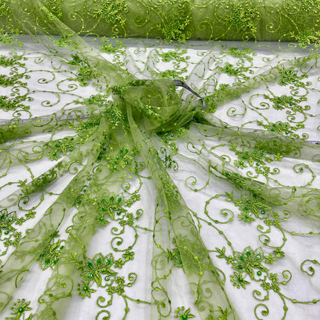 Beaded Embroidered Lace Mesh