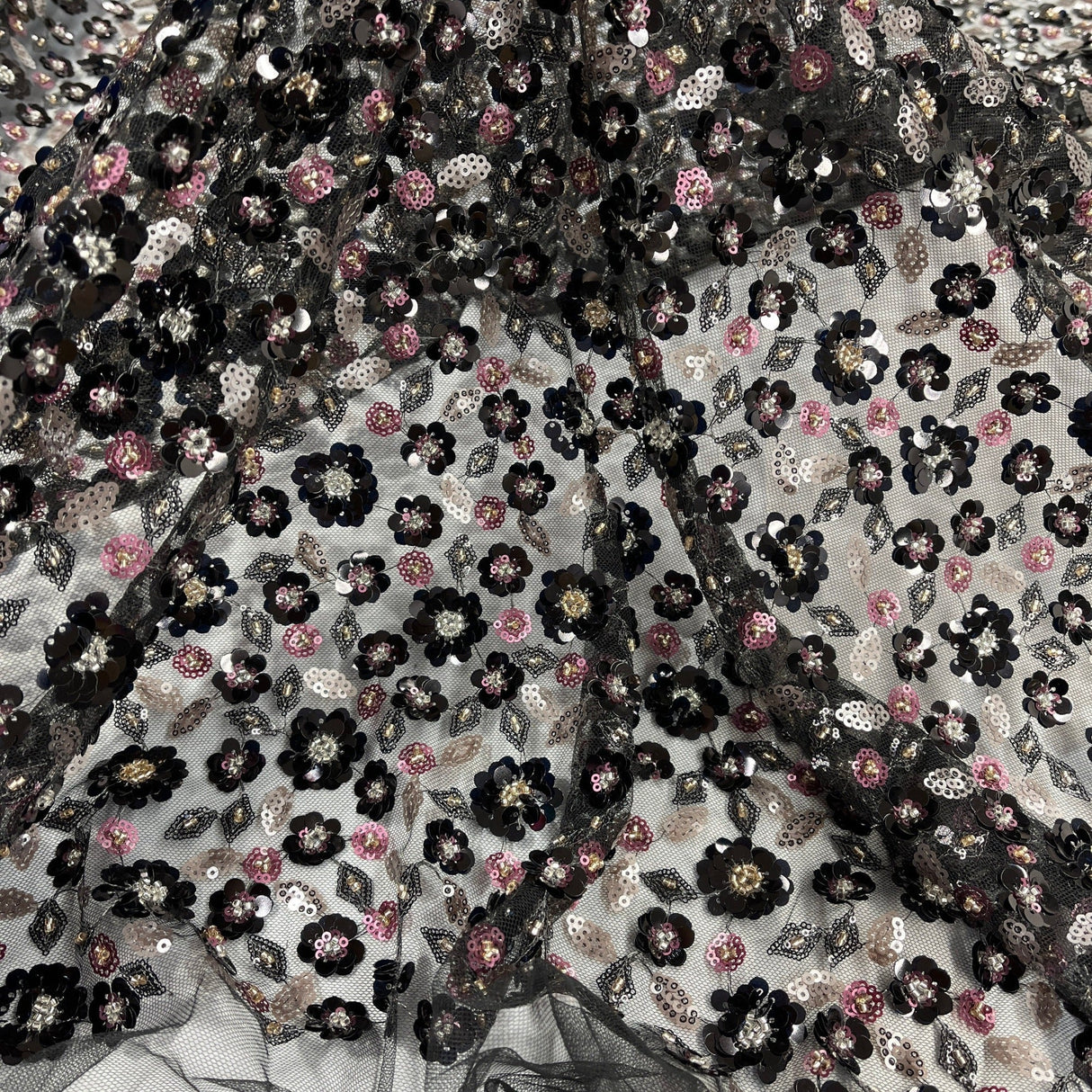Beaded Sequined Lace Fabric 54" Wide