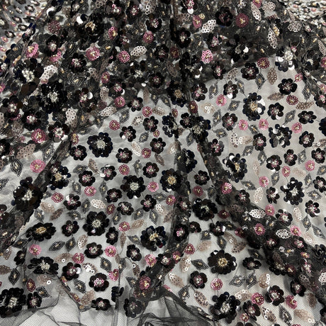 Beaded Sequined Lace Fabric 54" Wide