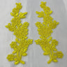 Beaded Corded Floral Lace Applique 100% Polyester Net Mesh