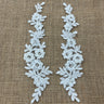 Beaded Corded Floral Lace Applique
