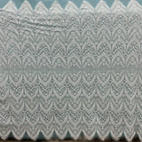 Embroidered Chantilly Lace Fabric with Eyelash Scallop