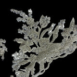 Beaded Lace Fabric on Polyester Net Mesh
