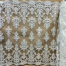 1 Yard Beaded & Corded Embroidered Bridal Lace Fabric, 52” Wide Polyester Mesh Net,