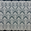 1 Yard Couture Beaded & Corded Bridal Lace with Sequins & Pearls Embroidered on Polyester Net Mesh, 54” Wide