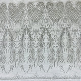 Beaded Lace Fabric on Polyester Net Mesh