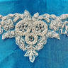 Beaded Lace Applique Embroidered on 100% Polyester Net Mesh 16" x 3.5"