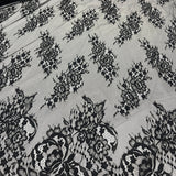 3 Yards Chantilly Embroidered Lace Fabric with Eyelash Scallop