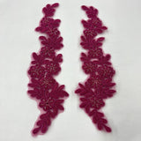 Beaded Corded Floral Lace Applique