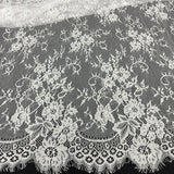 3 Yards Chantilly Embroidered Lace Fabric with Eyelash Scallop