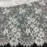 Embroidered Chantilly Lace with Eyelash Scallop