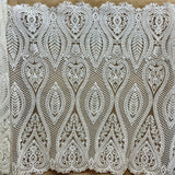 Beaded Corded Bridal Lace Fabric Dark Ivory 52" Wide