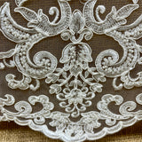 Beaded Corded Bridal Lace Dark Ivory