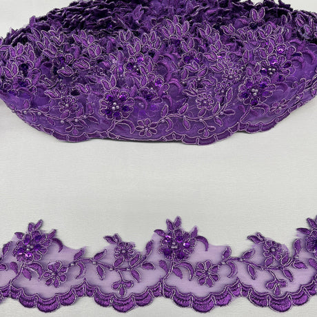 Beaded Corded Lace Trim