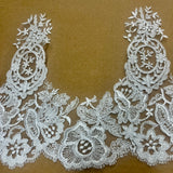 Floral Corded Lace Trim 9" Wide