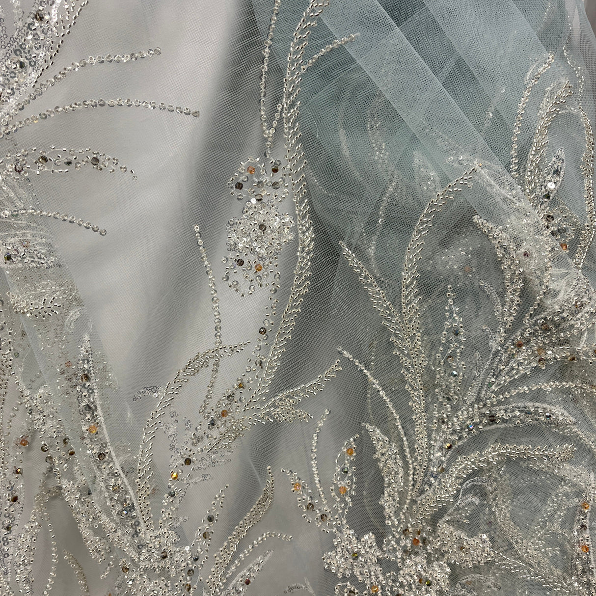 Beaded Embroidered Lace Mesh
