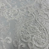 Beaded Corded Bridal Lace Dark Ivory