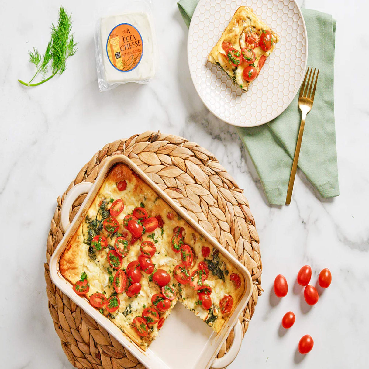 Feta Cheese Soft Crumbly Cow Milk Cheese Mild Tangy Mediterranean Style Cheese for Salads and Cooking