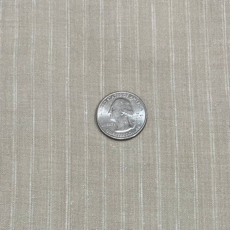 Pure Linen Yarn-Dyed Stripe Fabric Natural Ivory