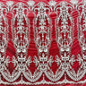 1 Yard Beaded Lace Fabric Embroidered on 100% Polyester Net Mesh