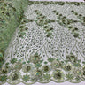 Beaded And Sequined 3D Floral Sparkling Lace Fabric - 100 Percent Polyester Net Mesh, Floral Embroidered, 52" Width (1 Yard)
