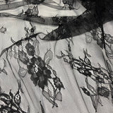 Embroidered Chantilly Lace Fabric with Eyelash Scallop