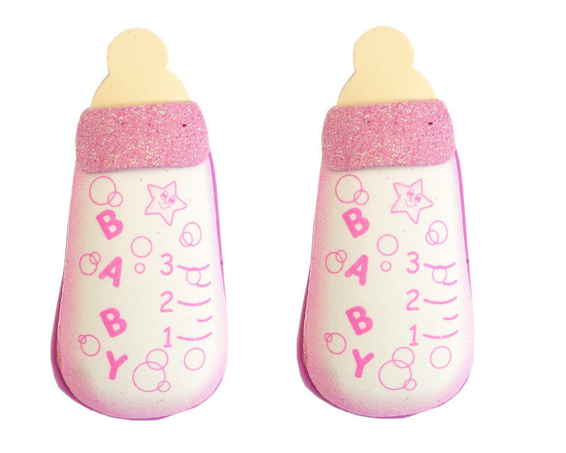 4" Pink 3D Foam Baby Bottle - Pack of 12 Baby Shower Decoration