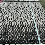 Beaded Lace Fabric on Polyester Net Mesh 50"