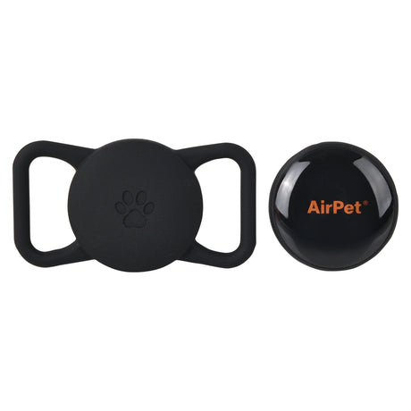 Pet Locator Tag with Collar Holder (Black)