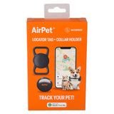 Pet Locator Tag with Collar Holder (Black)