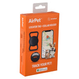 Pet Locator Tag with Collar Holder (Black)