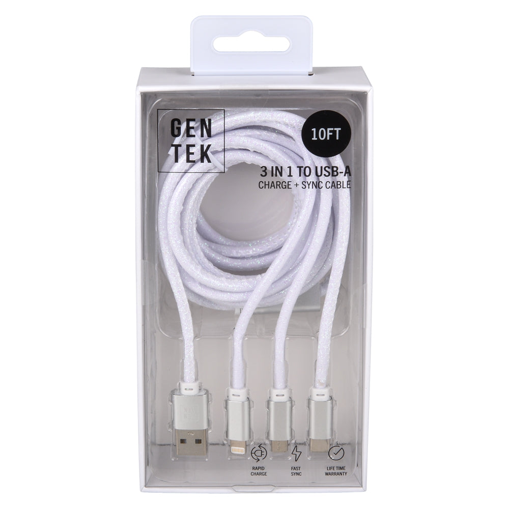 Lightning USB-C Cable 3-in-1 (White)