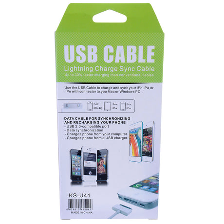 USB Charging Sync Cord 4.5" 40-Pin