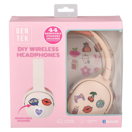 Wireless Headphones With Stickers (Pink)