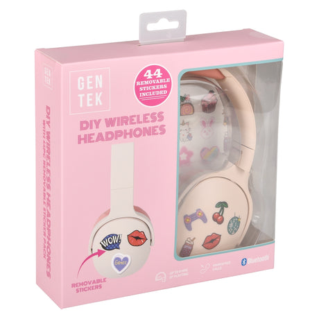 Wireless Headphones With Stickers (Pink)