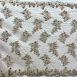 Beaded 3D Floral Lace Polyester Fabric - Lt. Blush With Silver, 54" Width (1 Yard)