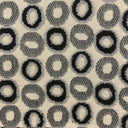 Edina Fabric - Circular Jacquard Velvet On Linen Look Fabric, Ebony, 57" Width (1 Yard)